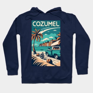 A Vintage Travel Art of Cozumel - Mexico Hoodie